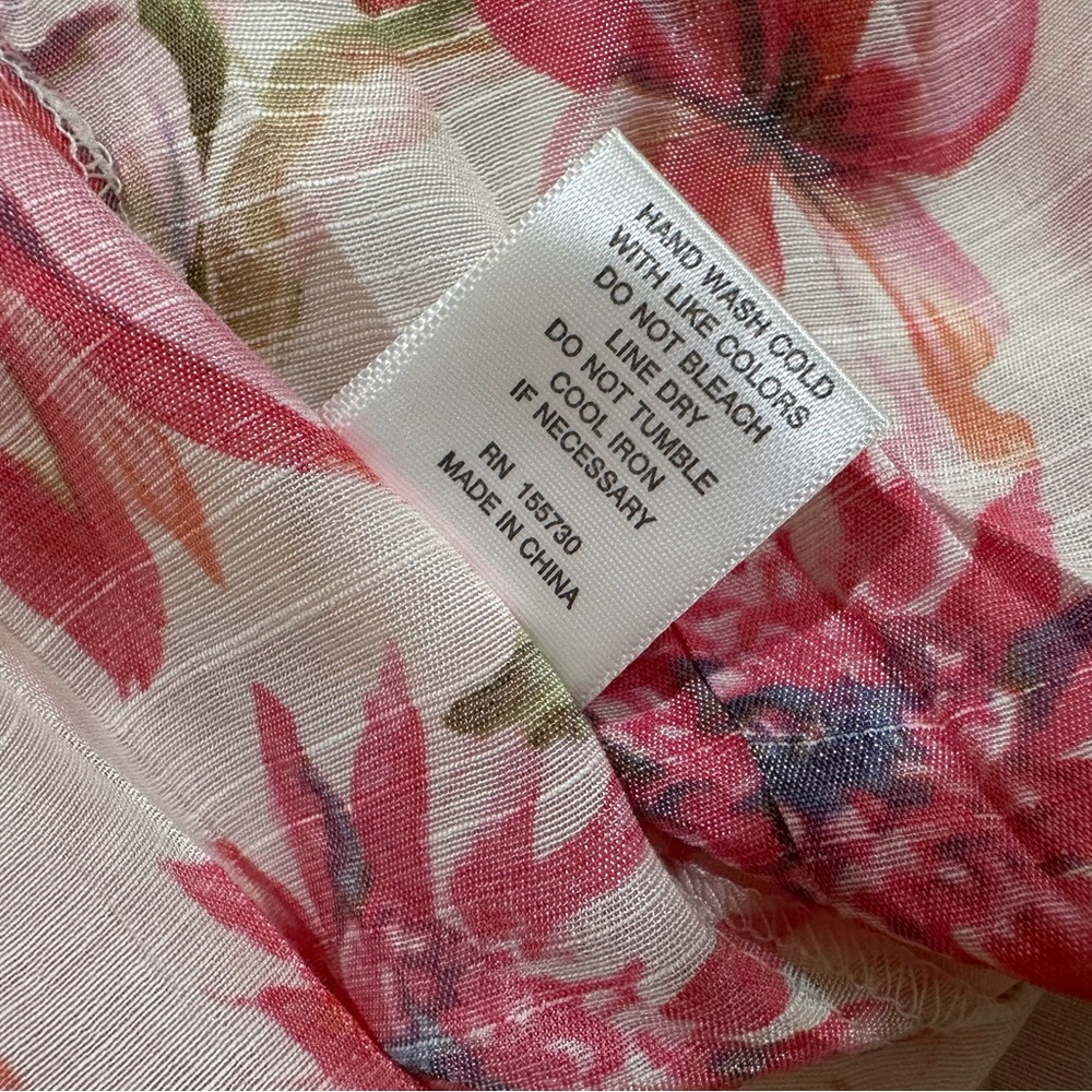 NWT Rose + Olive Green Babydoll Peplum Blouse  Tiered Pleat Floral Top Women 1X - Picture 6 of 6